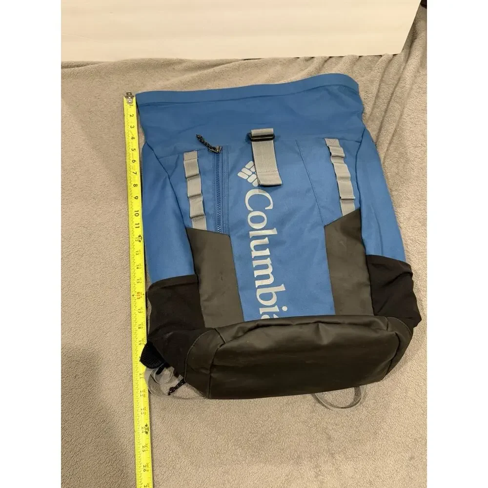 Columbia Roll Top Backpack Blue Laptop Hiking Travel Daypack Water Resistant